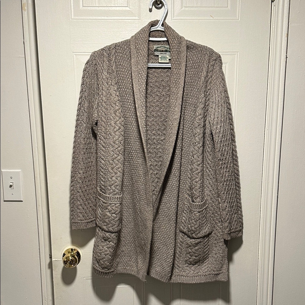 Aran Crafts Women's Cardigan in Taupe